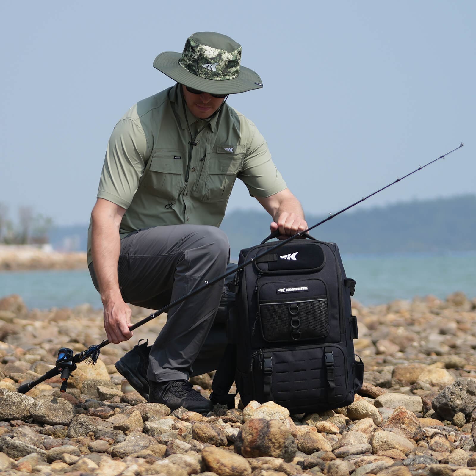 Fishing Bag with Rod Holder